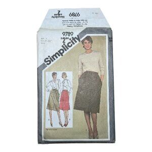 Simplicity Sewing Pattern 9789 Slim Fitting Skirt 3 Styles Sz 12 FF Uncut 1980